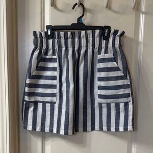 SHEIN Navy and White Striped Mini Skirt